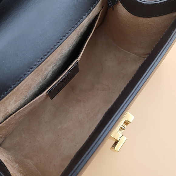 GUCCI Mini Sylvie Sherry Top Handle Crossbody Leather Bag..Authentic w/COA.. - Picture 13 of 16